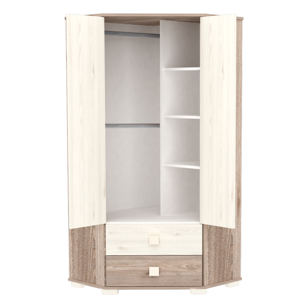 Sarokszekrény 2 ajtós 2 fiókos   Krém-Fűz