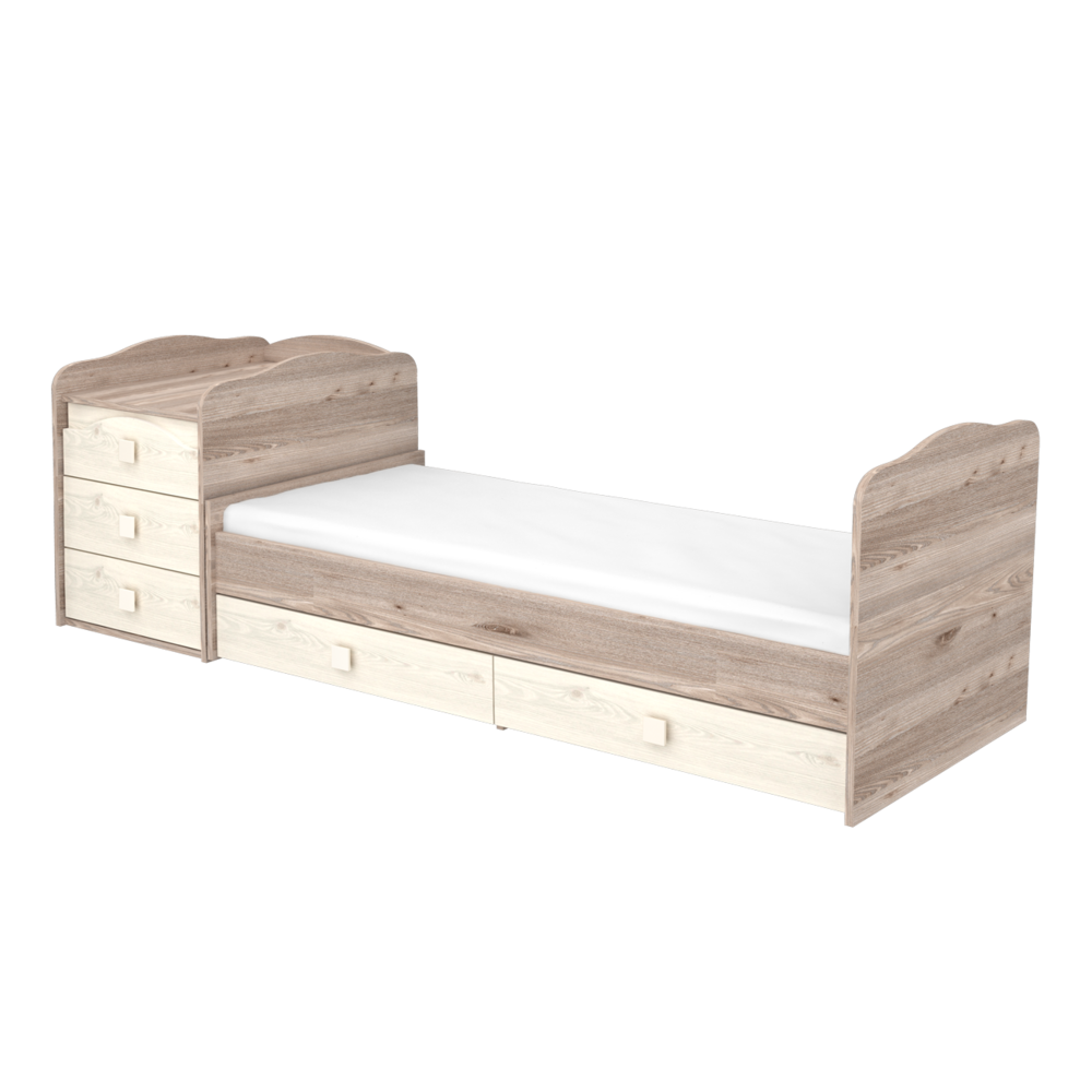 5 fiókos maxi kombi kiságy Krém-Fűz