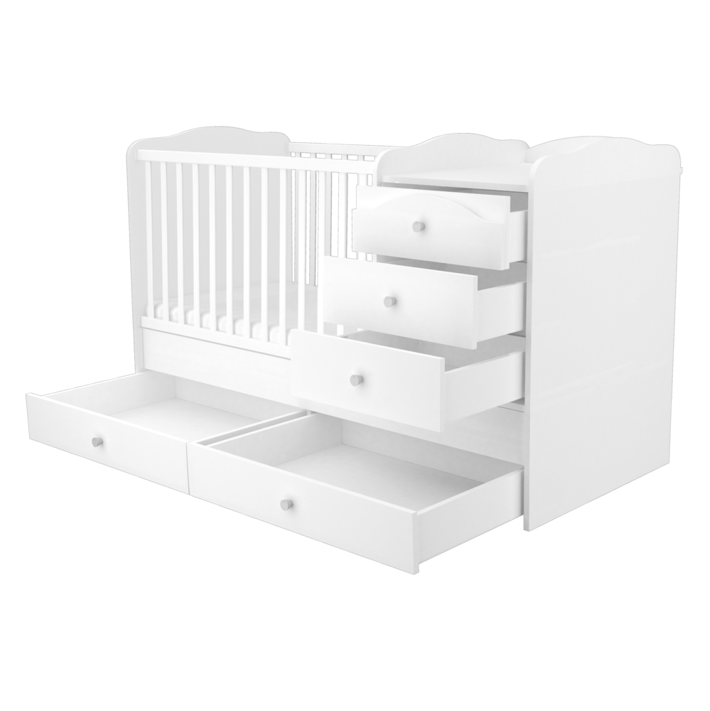 5 fiókos maxi kombi kiságy Fehér