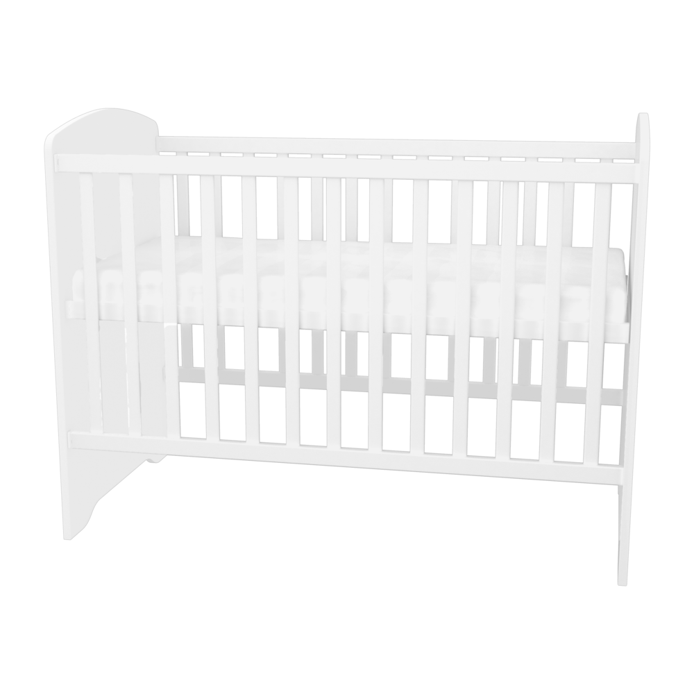 60x120-as Zárt végű kiságy  ágyneműtartóval  Fehér