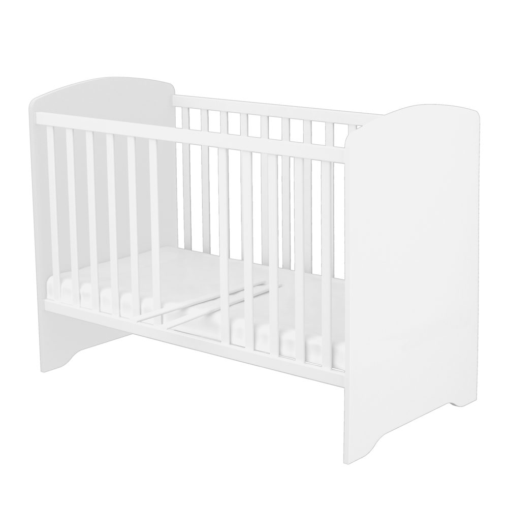 60x120-as Zárt végű kiságy  ágyneműtartóval  Fehér