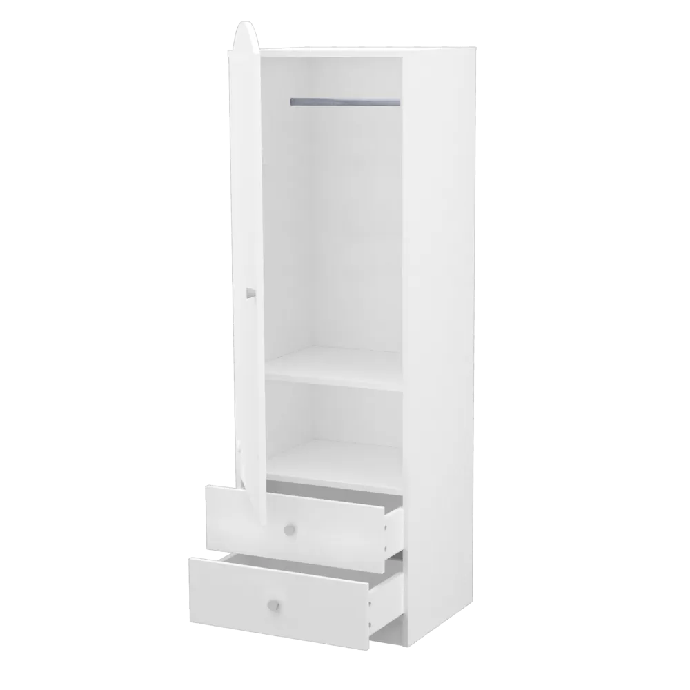 Csillagos állószekrény bal elem Fehér