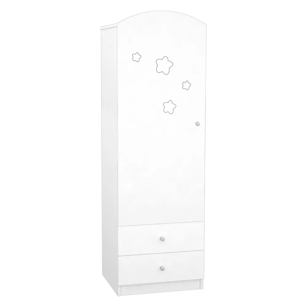 Csillagos állószekrény bal elem Fehér