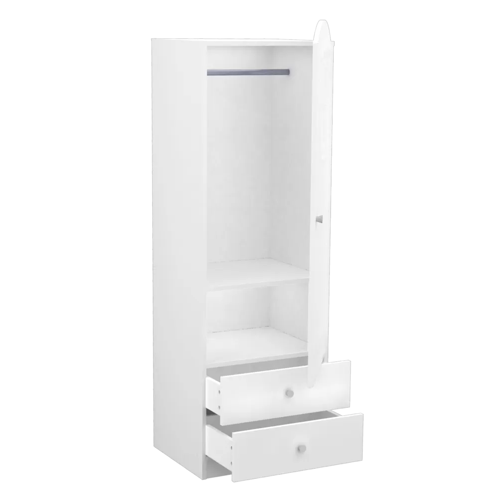 Csillagos állószekrény jobb elem Fehér