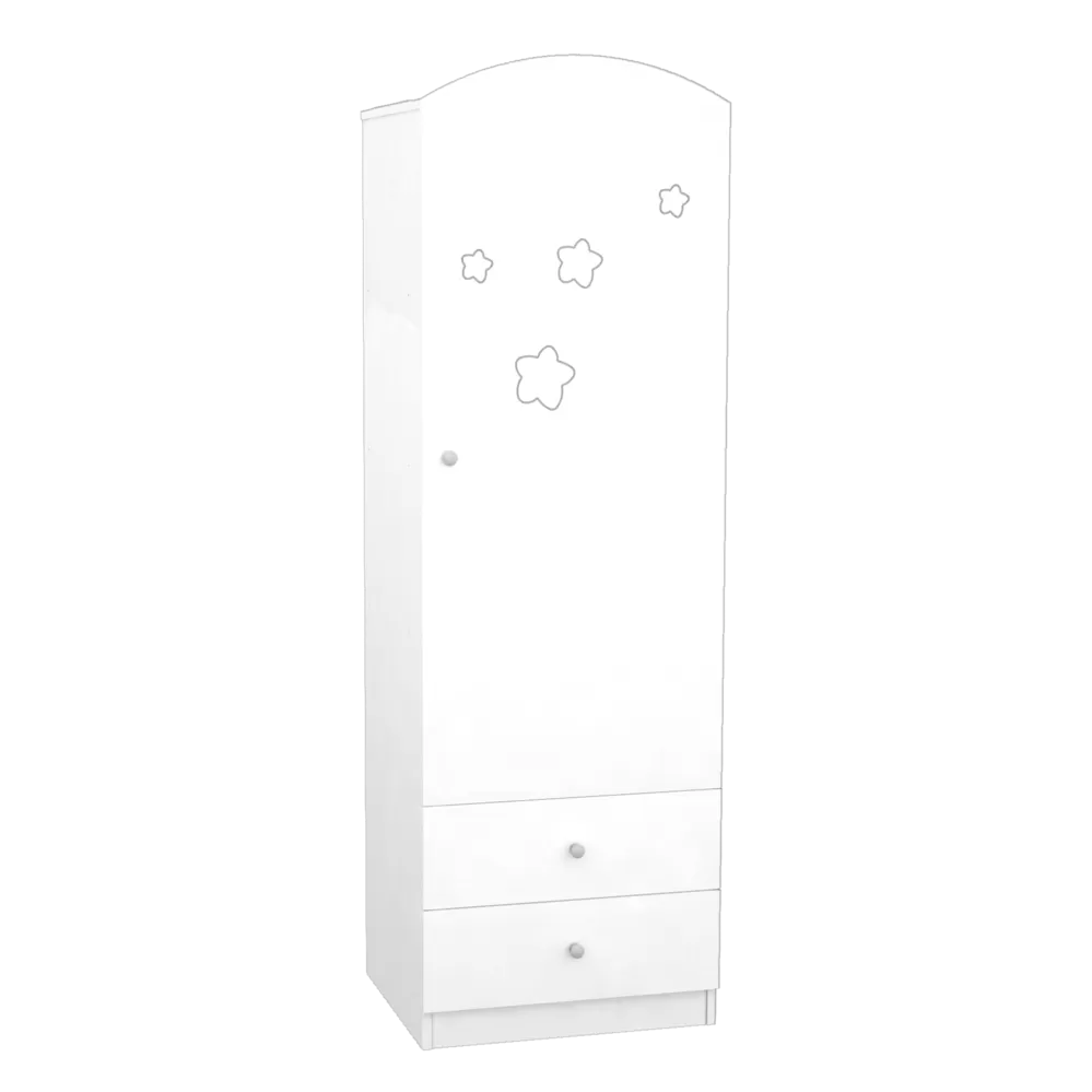 Csillagos állószekrény jobb elem Fehér
